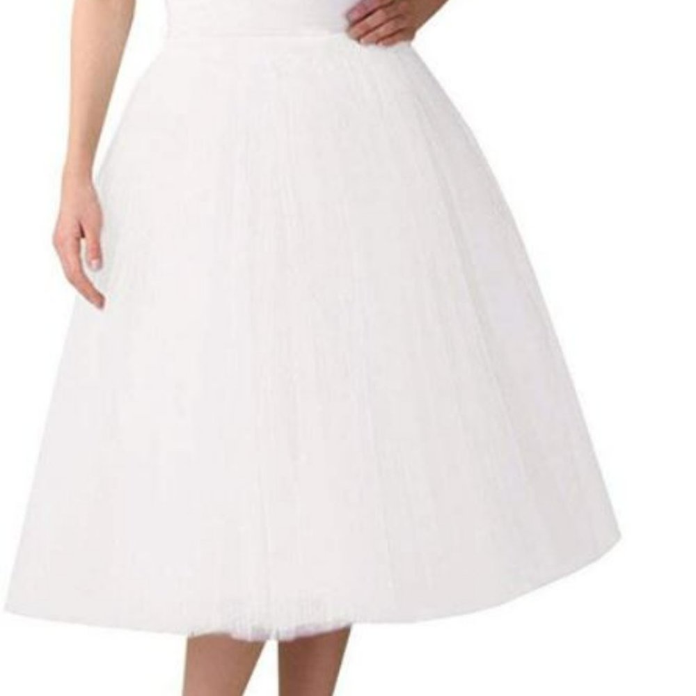 A Line Knee Length Tutu Tulle Party Skirt